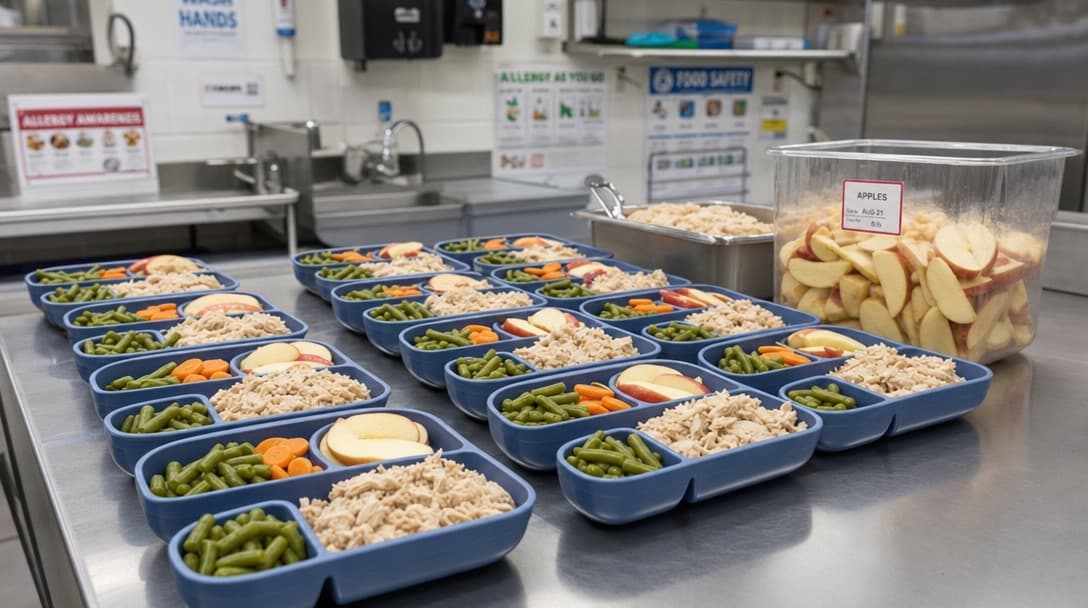 Plateaux-repas frais préparés par le chef de la garderie